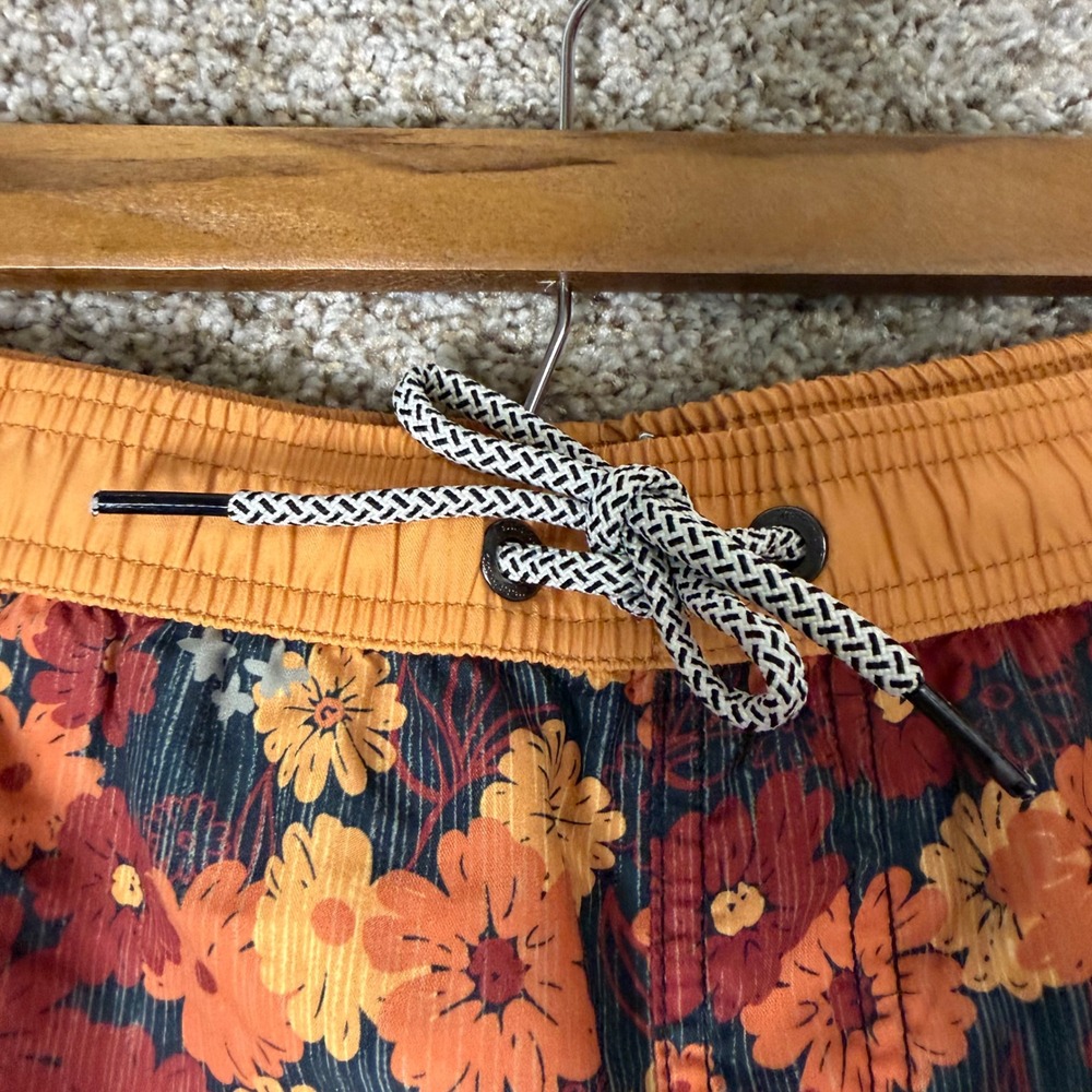 Maamgic Mens Floral Swim Trunks Orange Yellow Daisy Mesh Lined Board Shorts XL - Picture 3 of 10